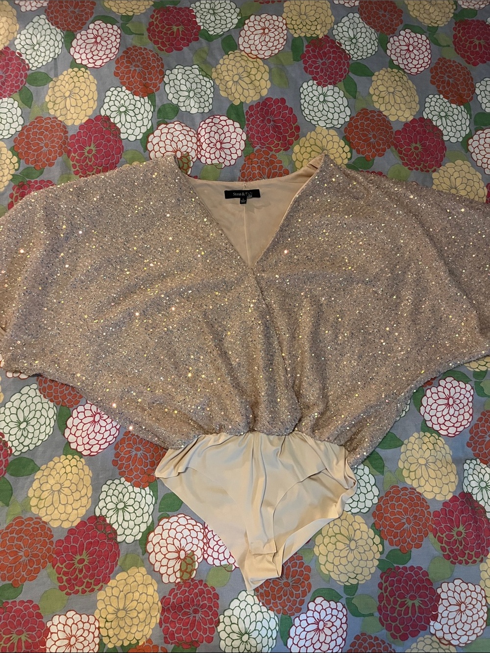 Strut & Bolt- Sparkling Sequin Bodysuit NWOT L